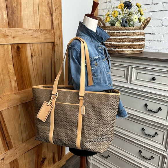 Coach small cc Canvas & Leather Duffle Bag (Large) - Picture 2 of 11